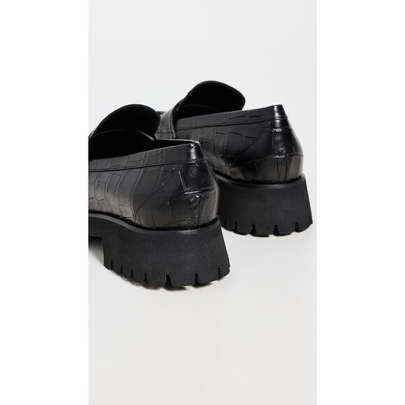 Freda Salavdore Hana lug sole black leather loafers size 10.5 - Picture 3 of 10